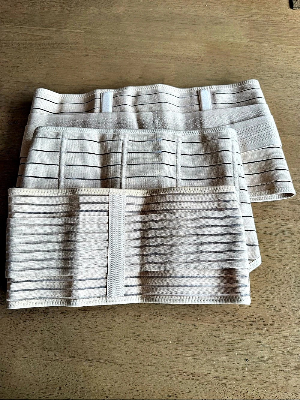 ChongErfei 3 in 1 postpartum girdle Striped Shapewear in Beige & Black Like New